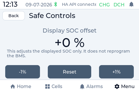 PowerView safe controls: SOC calibration offset