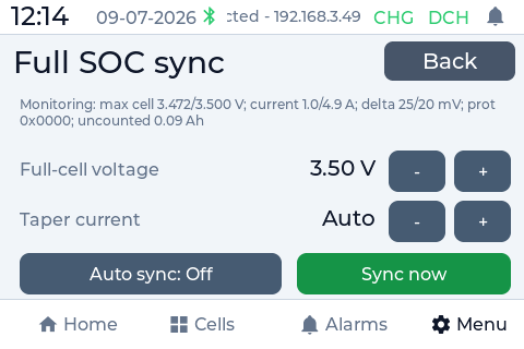 PowerView full state-of-charge BMS sync