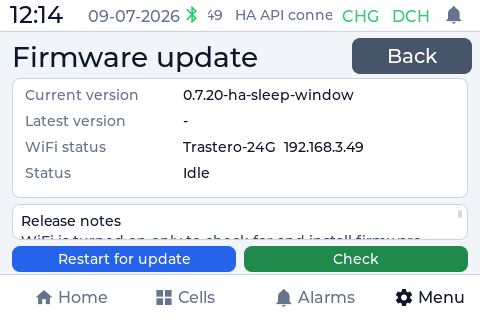 PowerView on-screen firmware update